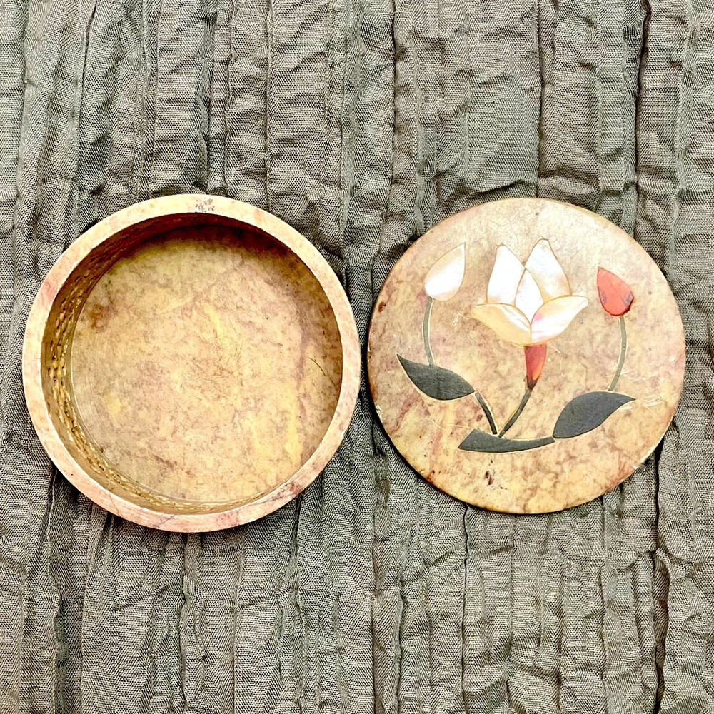 Vintage marble jewelry box, made in India